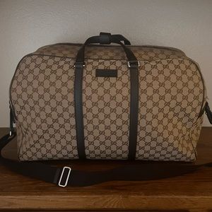 GG Canvas & Leather Tote Carry-On Duffel Bag